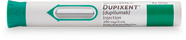 Dupixent® (dupilumab) pre-filled pen 200mg or 300mg for ages 2+ years who weigh at least 33 Lb. (15 Kg)